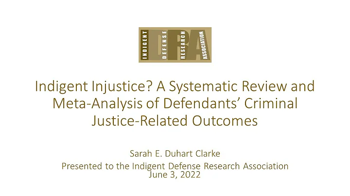 Indigent Injustice? Dr. Sarah Duhart Clarke