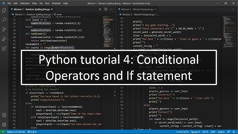 Python tutorial 4: Conditional operators and If statement