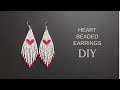 Beaded Heart Earrings Tutorial , Brick Stitch and Bead Fringes Bead Earrings