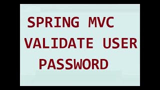 Spring MVC Pattern validation verify password field