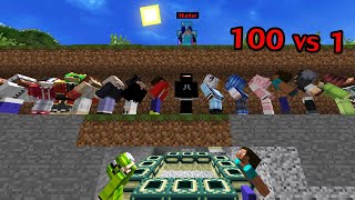 ถ้า!? เราต้องล่าผู้เล่น 100 คนให้ได้!! ก่อนเขาจะจบเกมมายคราฟ - Minecraft 1 hunter vs 100 speedrun