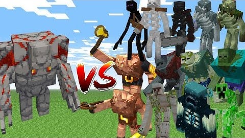 Redstone Golem vs Mutant Creatures - Redstone Golem (Minecraft Dungeons) vs Mutant mobs