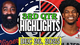 Portland Trail Blazers Vs Los Angeles Clippers 3Rd Qtr Dec 26.2025 Highlights Nba Hightlight