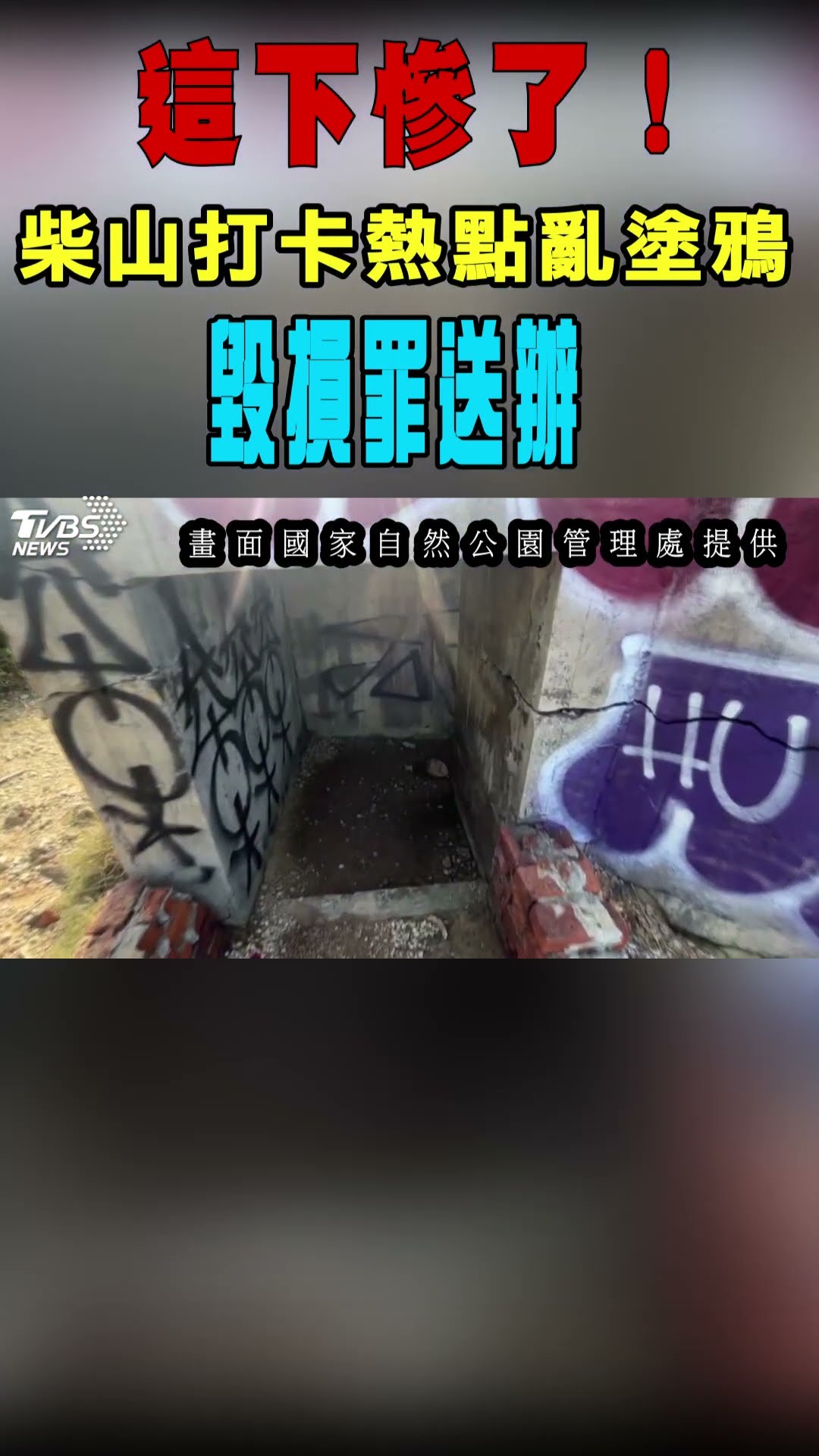 這下慘了! 柴山打卡熱點亂塗鴉 毀損罪送辦｜TVBS新聞 #shorts@TVBSNEWS01