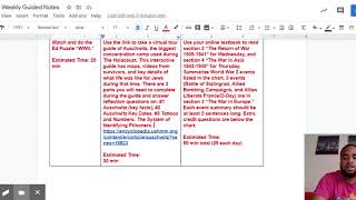 Information 5/18-5/21 Weekly Guided Notes - Google Docs Guide