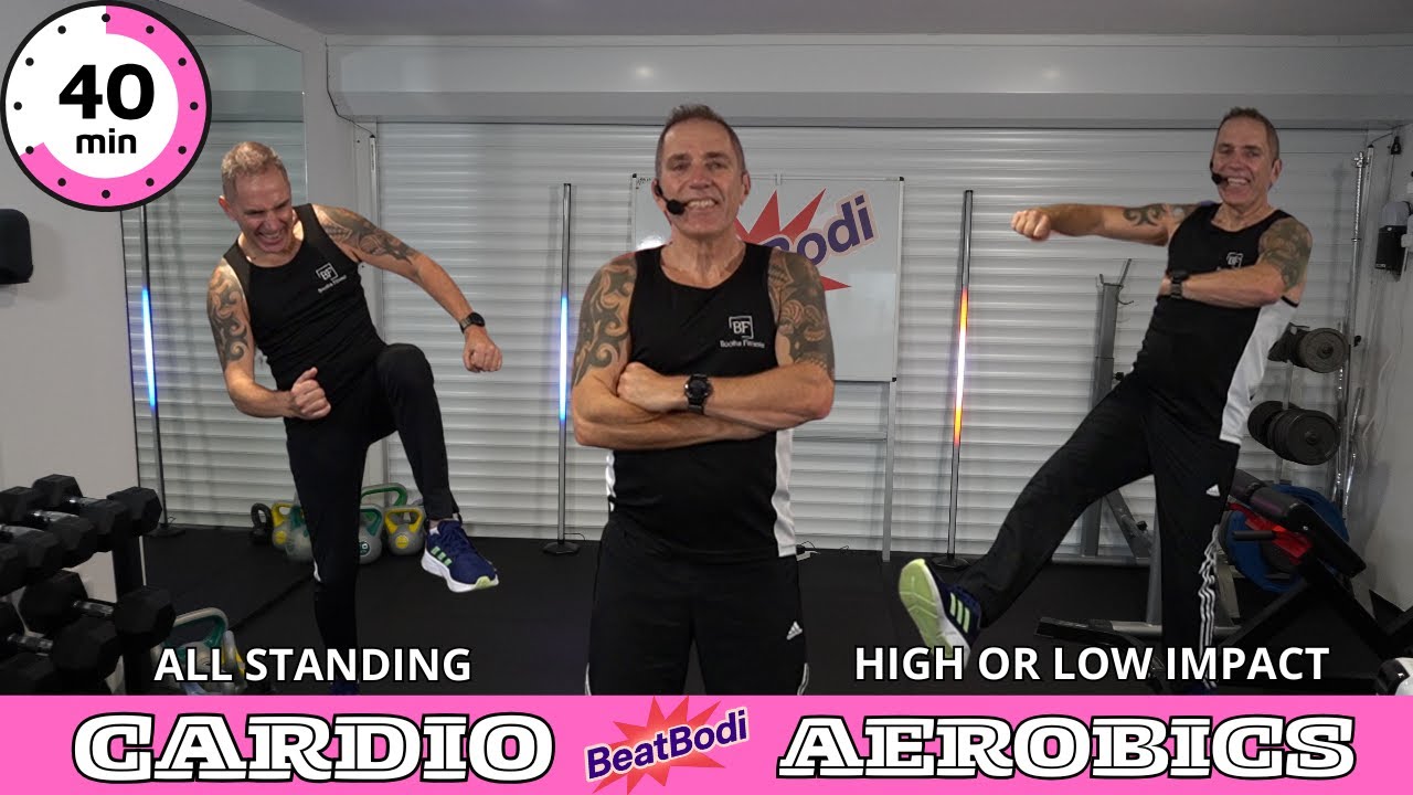 40 MIN FULL BODY CARDIO X HIIT Aerobics | Fat Burn, No Repeat - YouTube