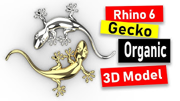 Gecko Organic form 3D Modeling in Rhino 6: Jewelry CAD Design Tutorial #96