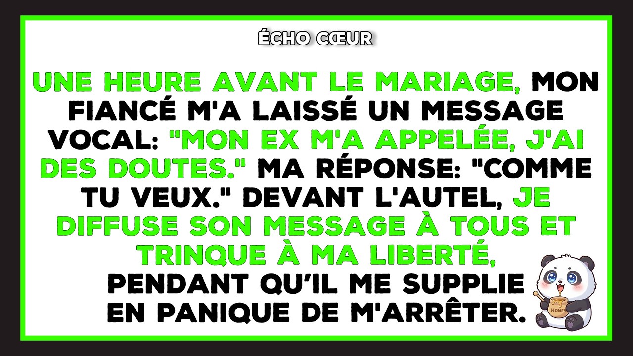 1h avant le mariage, ma fiancée me dit : 