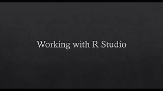 Working with R studio