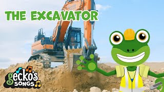 Excavator Adventure: Learning New Tools! 🔧🏗️ | Gecko's Garage | Nursery Rhymes for Kids
