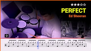 [Lv.11] Ed Sheeran - Perfect (★★★☆☆) Pop Drum Cover with Sheet Music