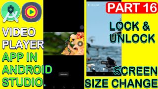 Video Player App in Android Studio - Lock & Unlock, Video Screen Size change Part 16. screenshot 2