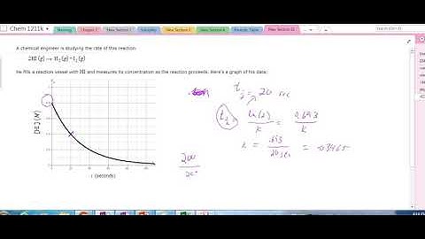 Half life from graph - determining rate constant