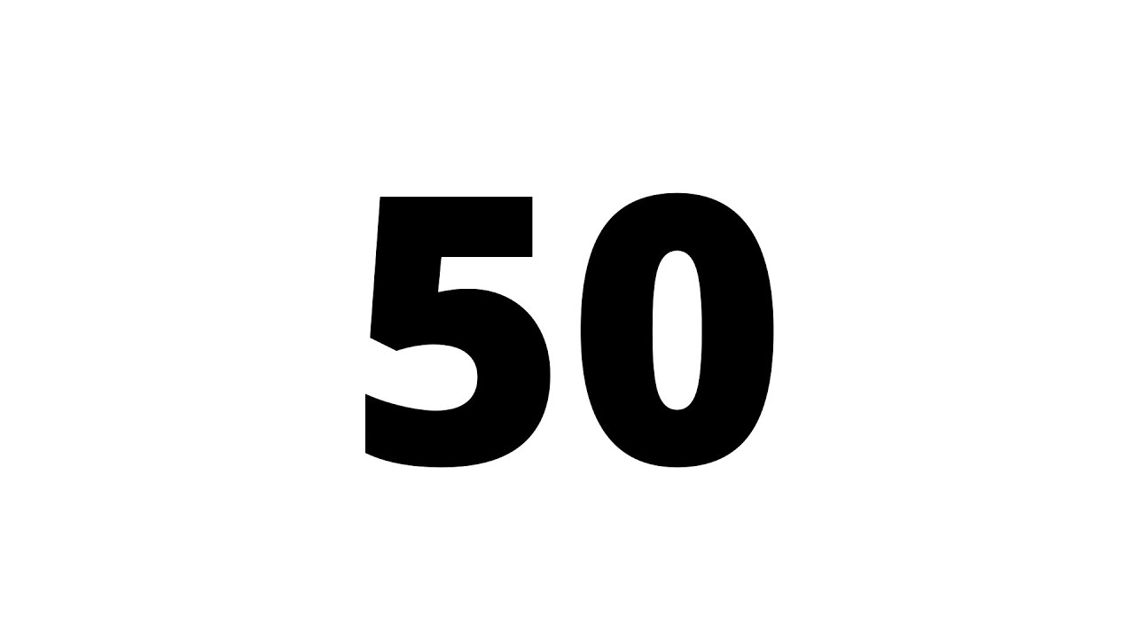 50 Second Countdown Timer White Screen With Sound Effect - YouTube