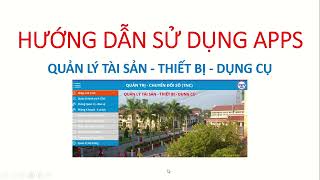 Hướng dẫn sử dụng Apps Quản lý Tài sản  Thiết bị  Dụng cụ T52024