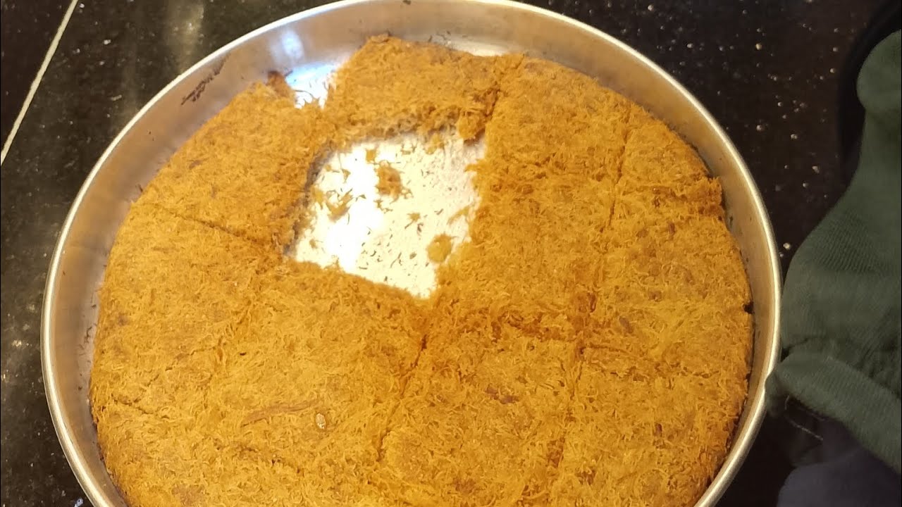 صنية كنافه ساده أحلي من بتاعت المحلات‼️هتحضريها في خمس دقائق 🌙 وطعمها يجنن 😋#حلويات #رمضان#كنافه#