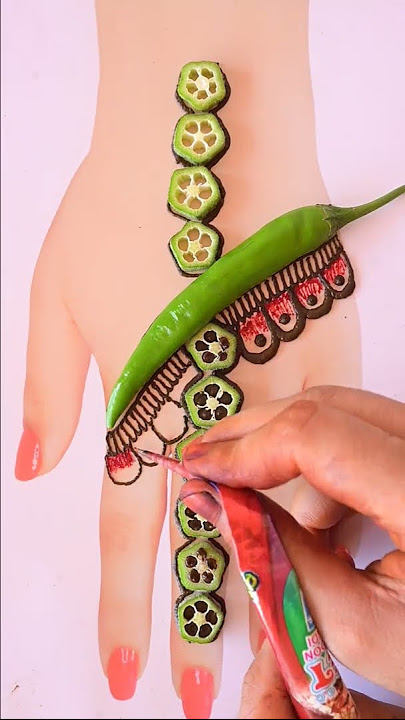 chilli and ladyfinger mehndi design for eid #eid #mehndi #shorts #trending #viral