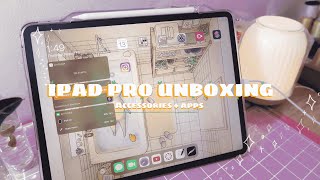 ✧ iPad pro 2020 unboxing | accessories + apps ✧