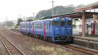 大村線キハ66系シーサイドライナー色 大村駅発車 JR Kyushu Omura Line KiHa66 series DMU