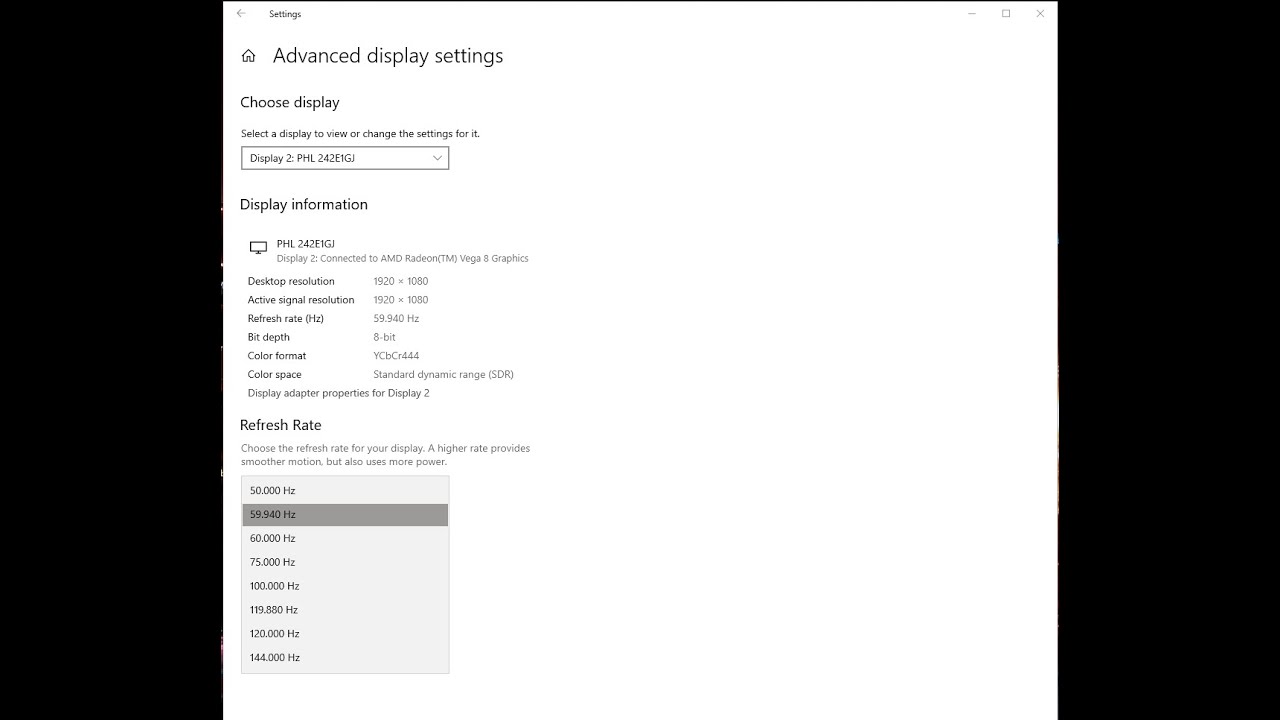How To Change The Refresh Rate Of Your Monitor - Windows 10 - YouTube