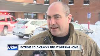 Cold bursts pipe in nursing home