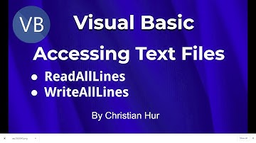 Visual Basic Programming - Text Files (ReadAllLines and WriteAllLines)