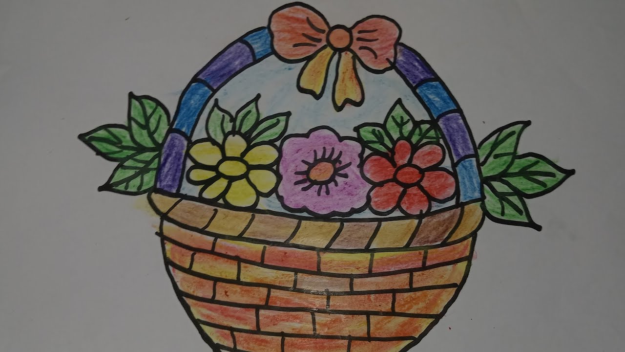 Flower Basket Drawing How to Draw Flower Vase Step by Step Draw