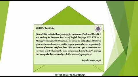 IIBM Institute | Testimonials