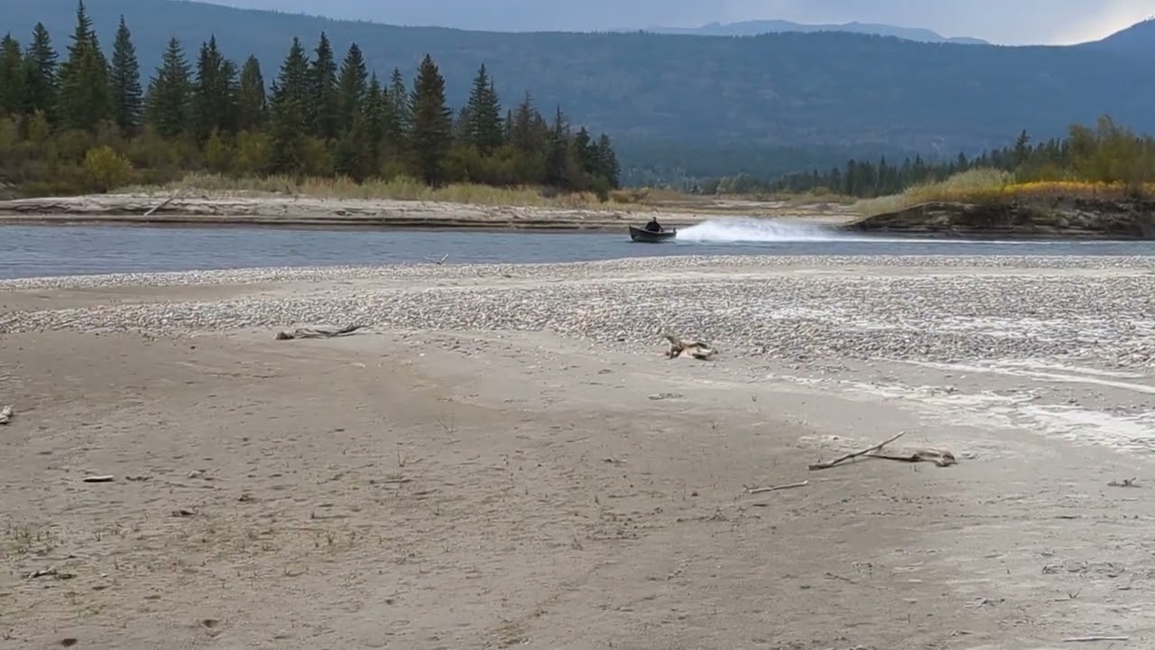gravel bar slide in home made tin jet boat