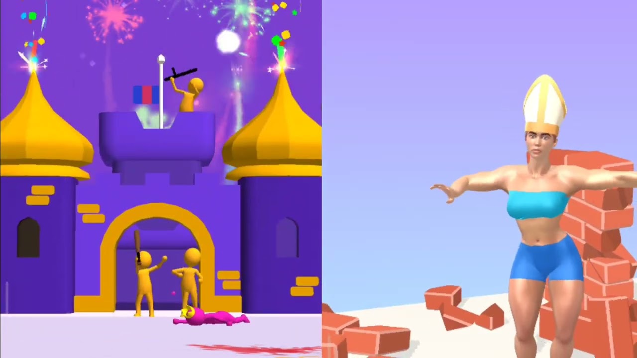 Muscle Run VS Join And Clash Fight.