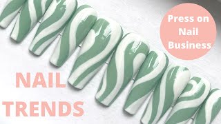 Instagram Nail Trends: Abstract Swirl Nail Design | DIY Nails | Press on Nail Business