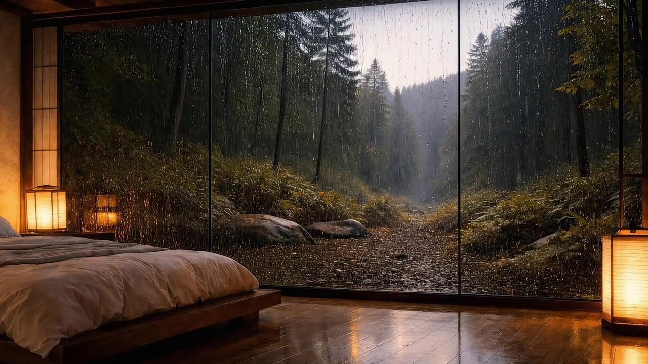 rain and piano relaxing music for sleep