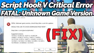 script hook v critical error unknown game version