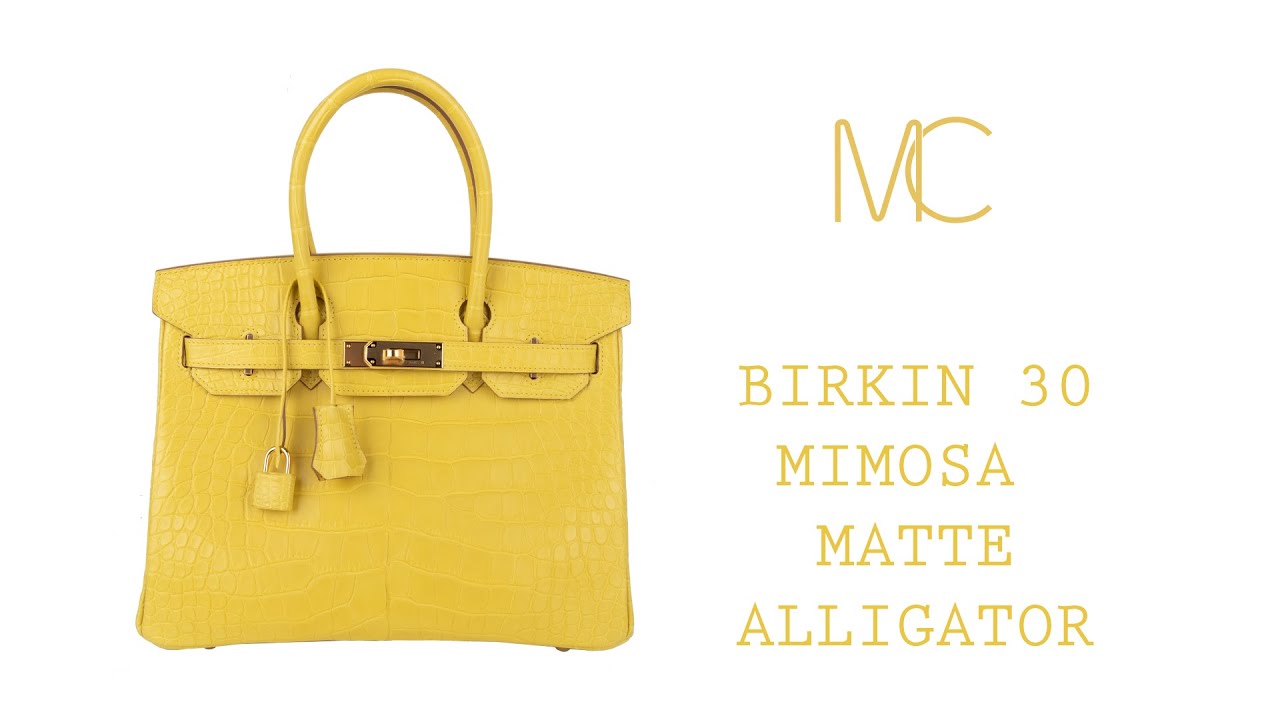 Hermes Mimosa Yellow GHW Crocodile Birkin 30 Kelly Bag – MAISON de LUXE