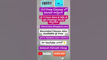Free QA (Testing Tools) , Core Java & SQL Classes#corejava #shortvideo #qaclasses #sql #selenium #qa