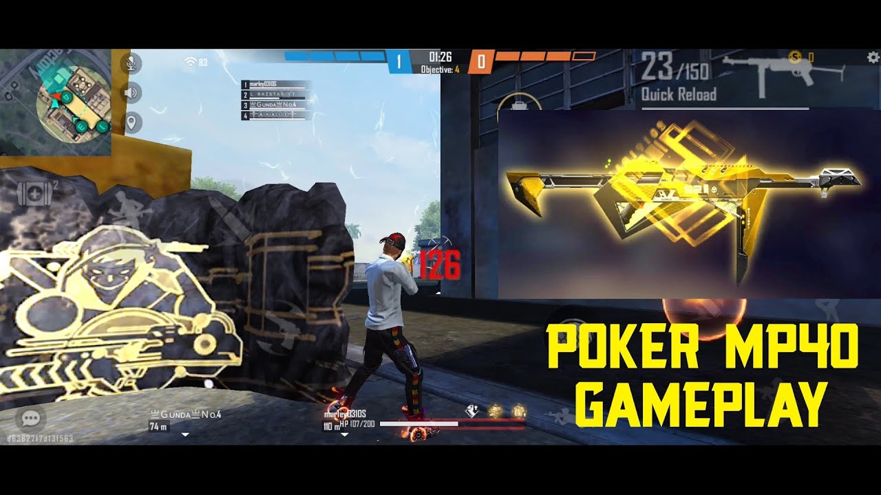 Poker mp40 gameplay 😈||Garenafreefire||