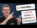 Items vs. Subitems vs. Checklists | Beginner Monday.com Tutorial