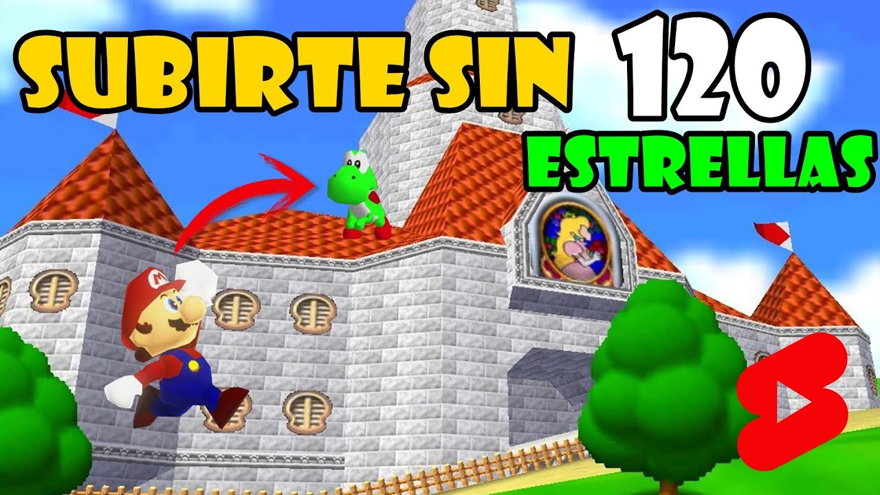 Como Subirte al Castillo de Mario 64 donde esta Yoshi sin 120 Estrellas (N64 Wii) (TIKTOK) #shorts