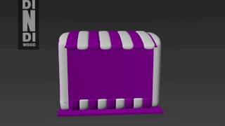 Fiberglass Modular Kiosk Design   Size  9 X 7 X 7 ft