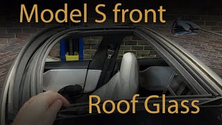 Tesla model S front roof glass replacement