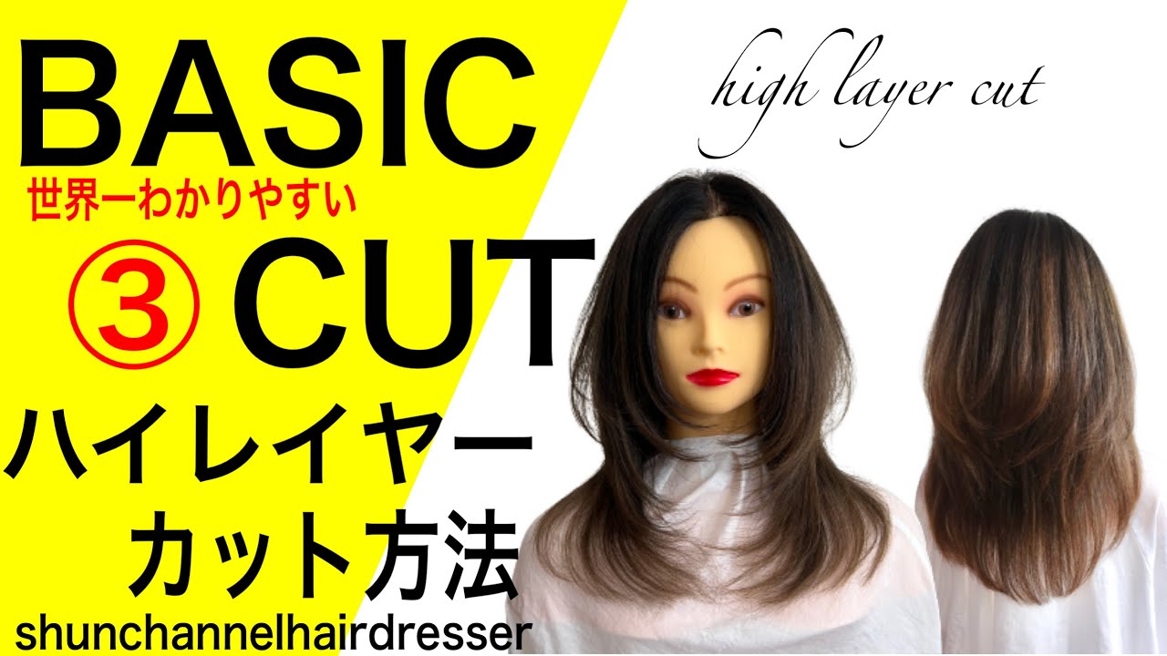 ハイレイヤーカット方法とコントロール方法、レッスン動画/BASIC CUT【layer cut hairstyle】
