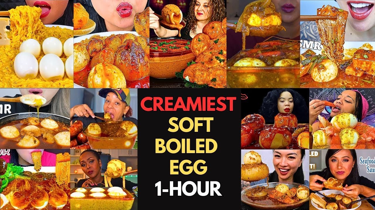 😳🥚💦 EGG YOLK LAVA! | 1 Hour Soft Boiled Egg ASMR Mukbang | CAN YOU HANDLE THIS CREAMY GOODNESS?!