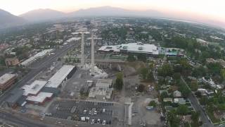 Aerial drone video of Provo Smokestacks demolition