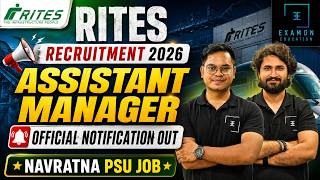 RITES Recruitment 2026 Notification Out 🔥 Assistant Manager 24 Posts | Full Details