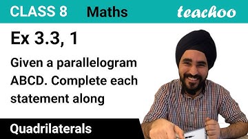 Ex 3.3, 1 - Given a parallelogram ABCD. Complete each statement - Teachoo