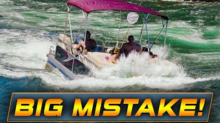 NEVER DO THIS AT POINT PLEASANT CANAL !! PONTOON FAIL! | HAULOVER INLET BOATS | WAVY BOATS