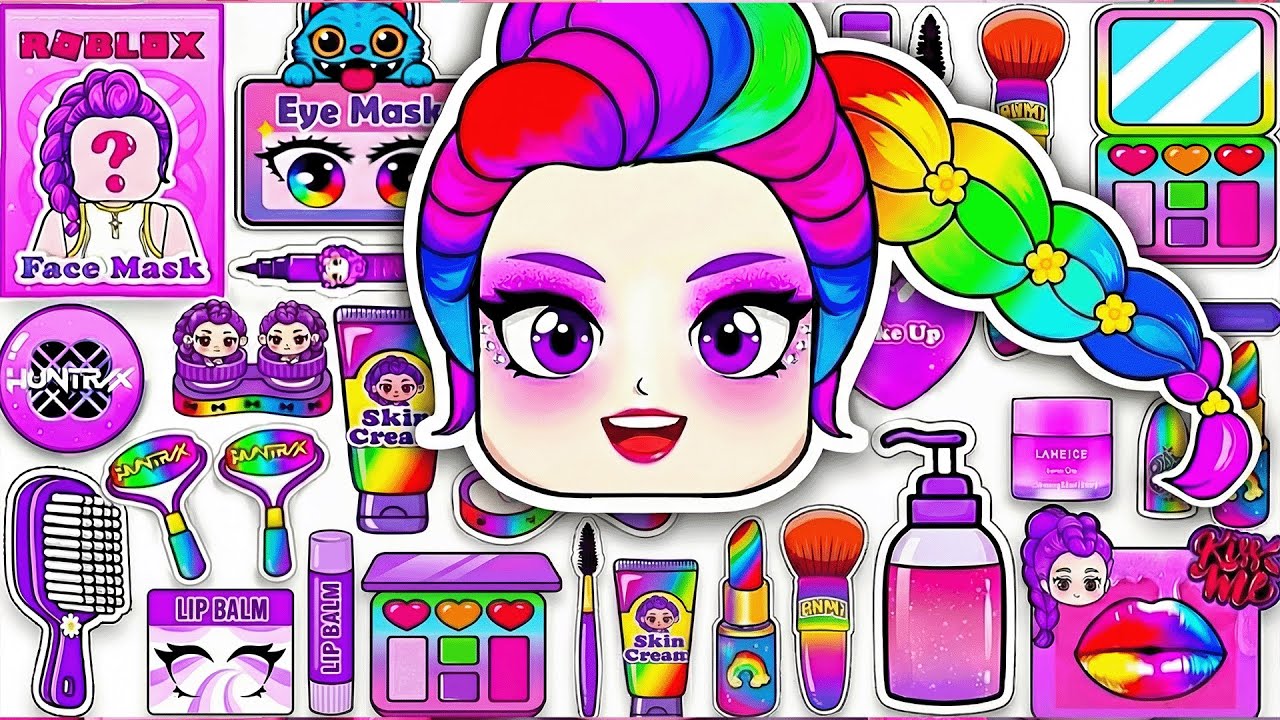 💖Paper DIY💖KPOP DEMON HUNTERS Rumi Roblox Colorful Skincare Makeup Blind Bag Unboxing💖RESCUING RUMI