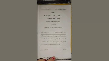 bed 2nd Year Creating an Inclusive Education question paper 2025 exam #crsu #2025 #bed2ndyearexam