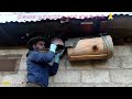How to shifting honey bees from traditional hives to baskets beekeeping kashmir