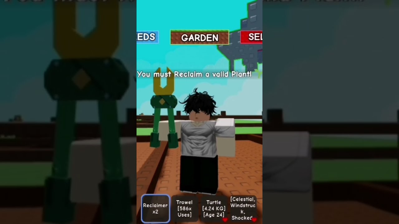 Roblox Grow A Garden Using Reclaimer To My Candy Blossom Robloxgrowagarden Growagarden